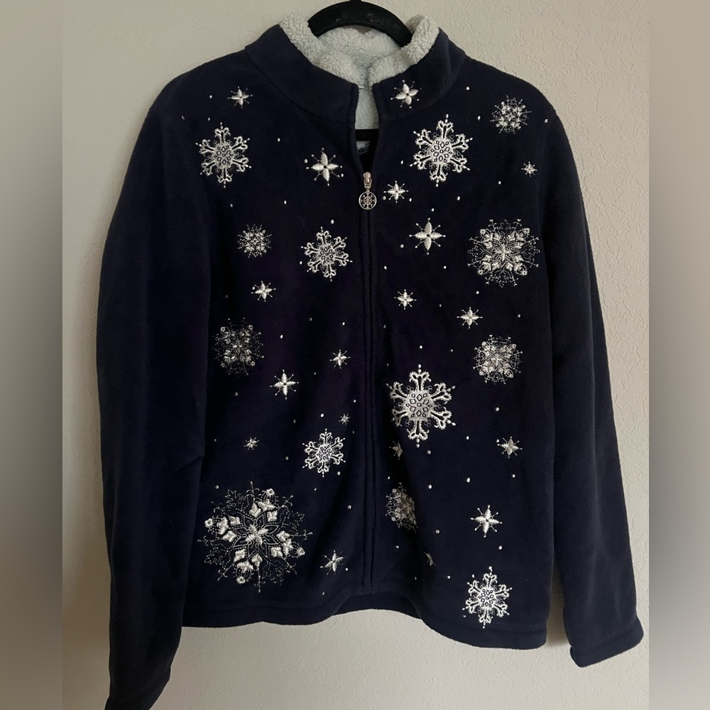 Snowflake Christmas zip up sweater